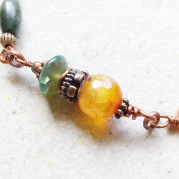 Festival Bracelet - Unique & Handmade! Colorful Semi-Precious Stones Boho Gypsy - Picture 9 of 14